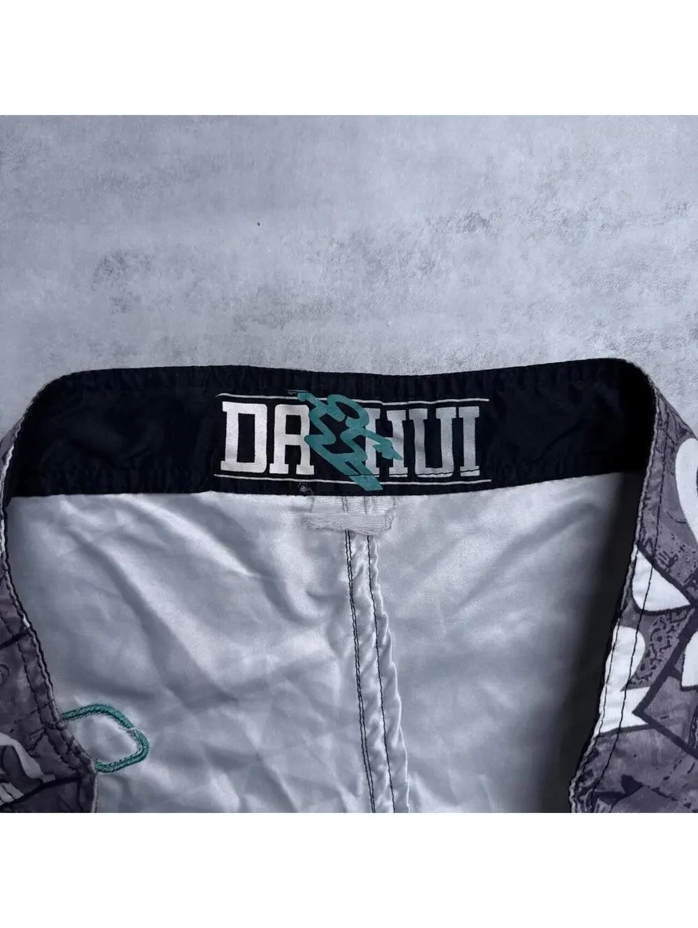 Y2K DR HUI Surf 00s Board Gray Print Shorts